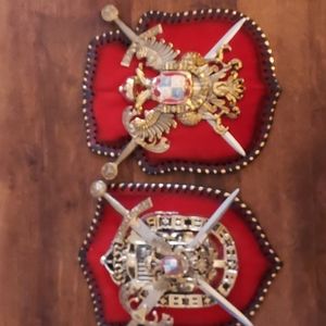 Set Of 2 Vintage Coat Of Arms Plaques Swords Spain